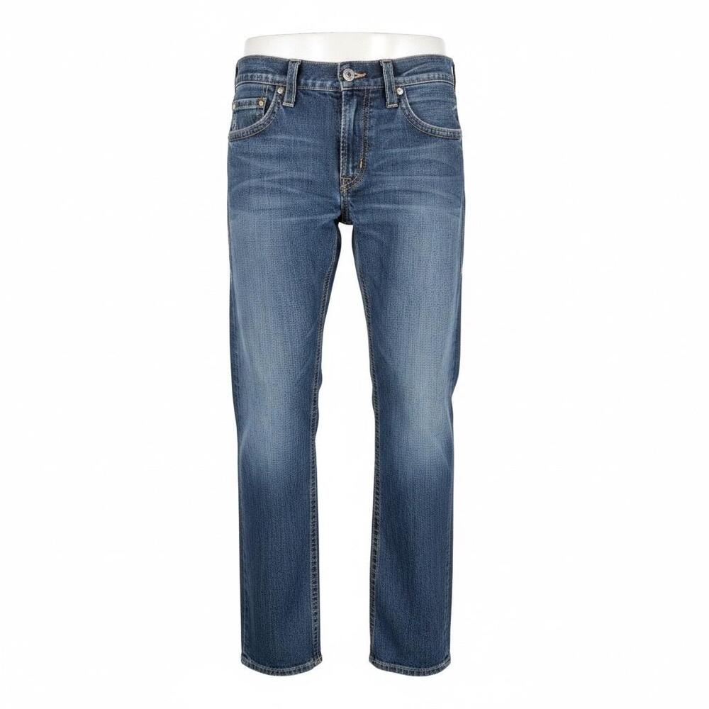True Religion Bobby Jeans Mens 35x32 Blue Denim Regular Fit Straight Distressed